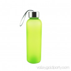 Minch Lanyard Scrub Leakproof Sport Outdoor Water Bottle 600ML ,Blue Easy to Carry Plastic Bottle